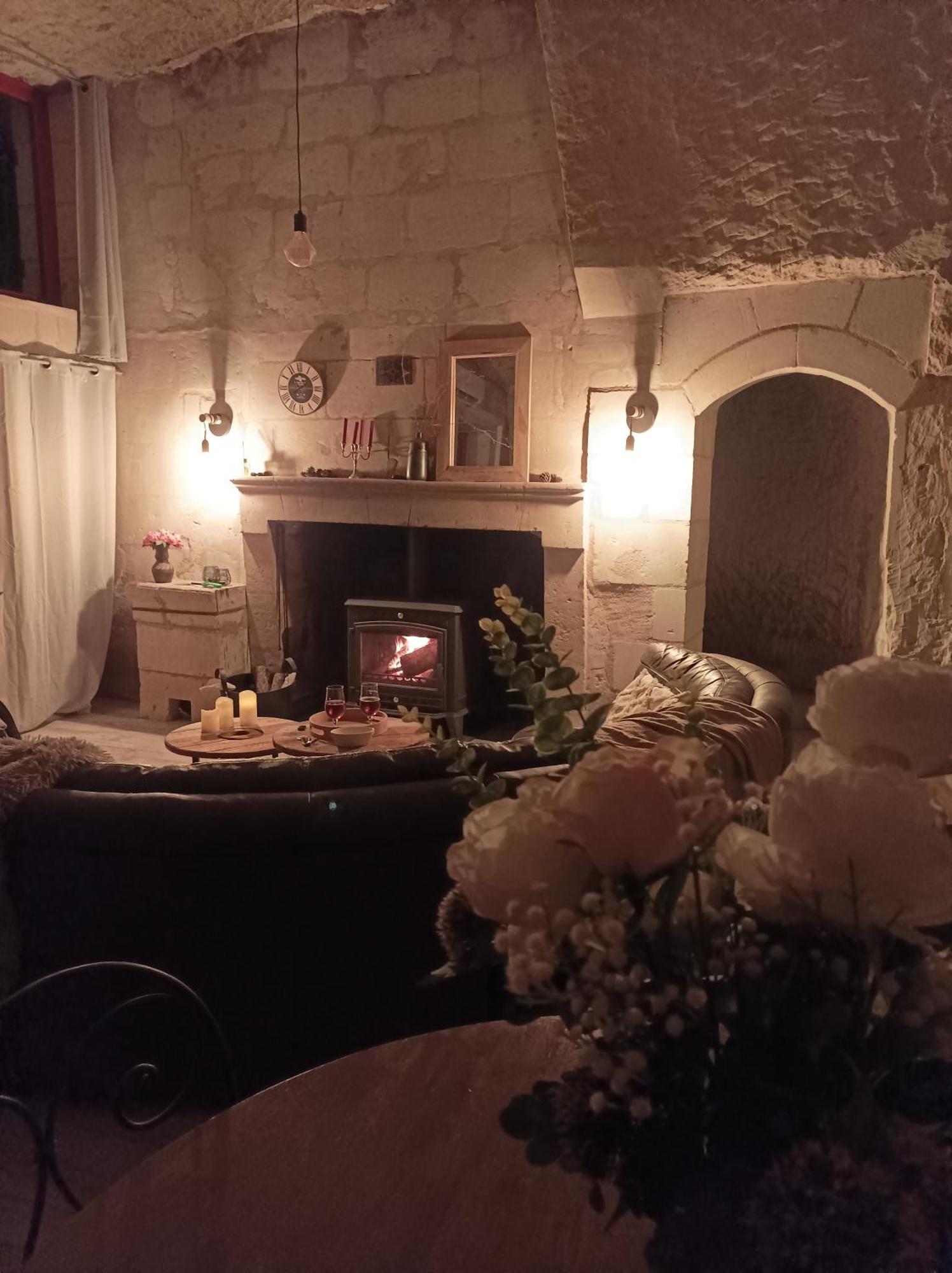 Gite Des Perreyeurs - Maison Troglodyte Avec Vue Sur Loire Montsoreau Extérieur photo